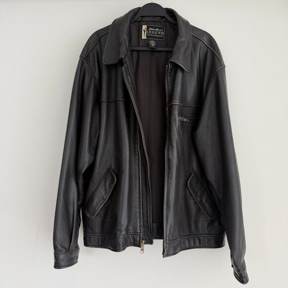 Vintage Eddie Bauer Legend Journeyman Jacket Mens Large Brown Leather Distressed - Picture 8 of 15